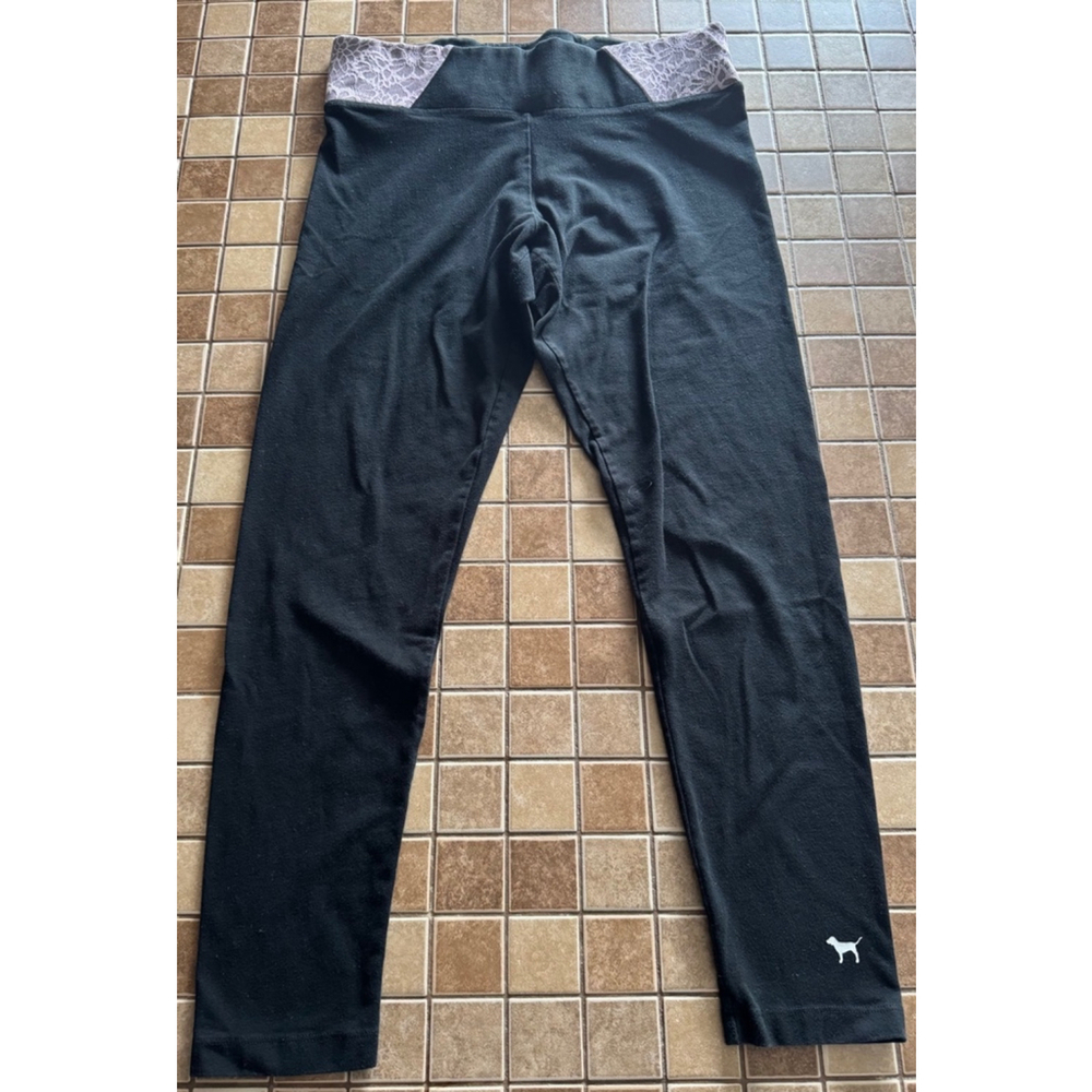 Women's PINK Yoga Pants Leggings Size L Black Pink